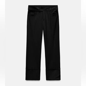NWT Zara Turned-up cuffs straight leg pants. Size Medium.